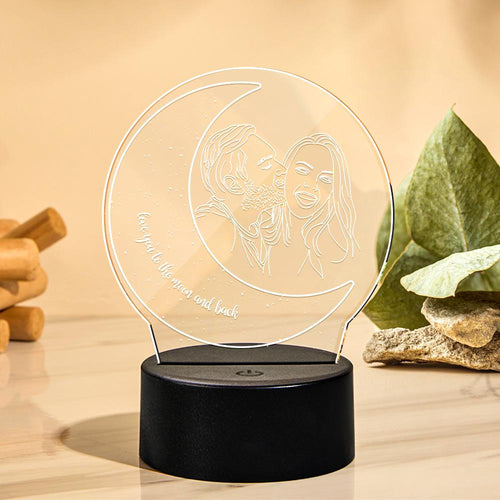 3D Colorful Moon Night Light