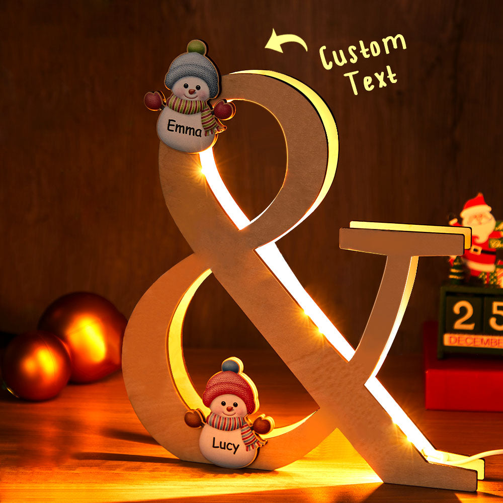 Snowman Wooden Night Light