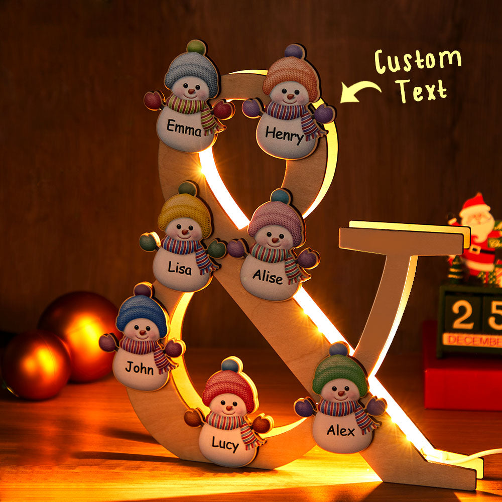 Snowman Wooden Night Light