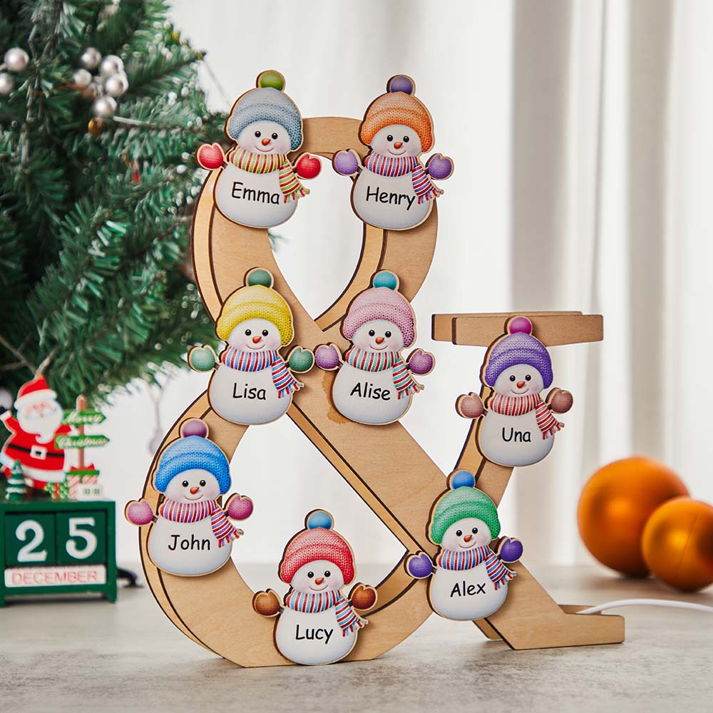 Snowman Wooden Night Light