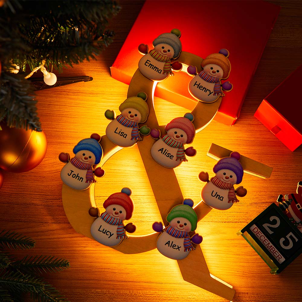 Snowman Wooden Night Light