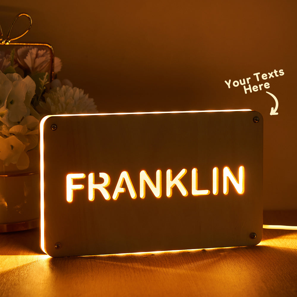 Text Wooden Night Light