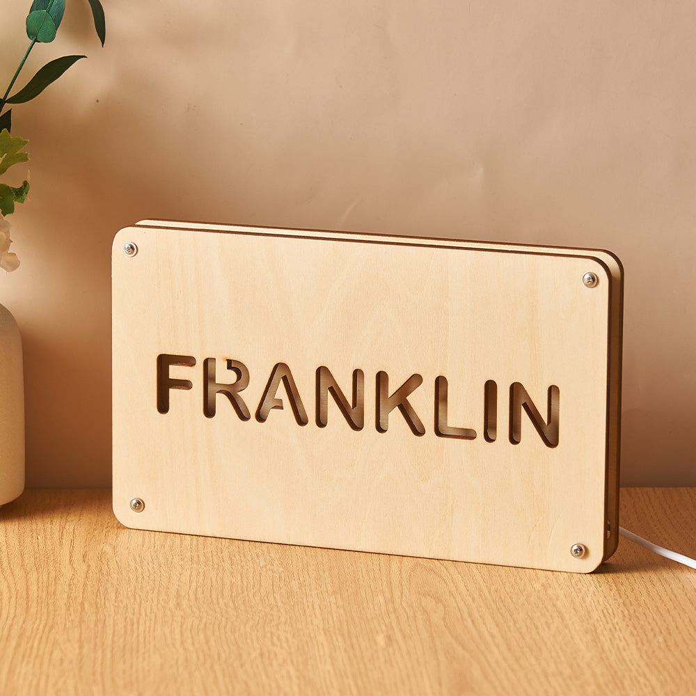 Text Wooden Night Light