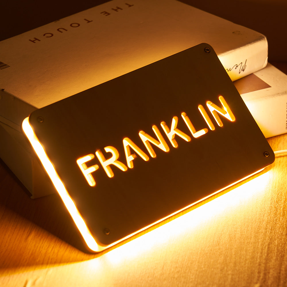 Text Wooden Night Light